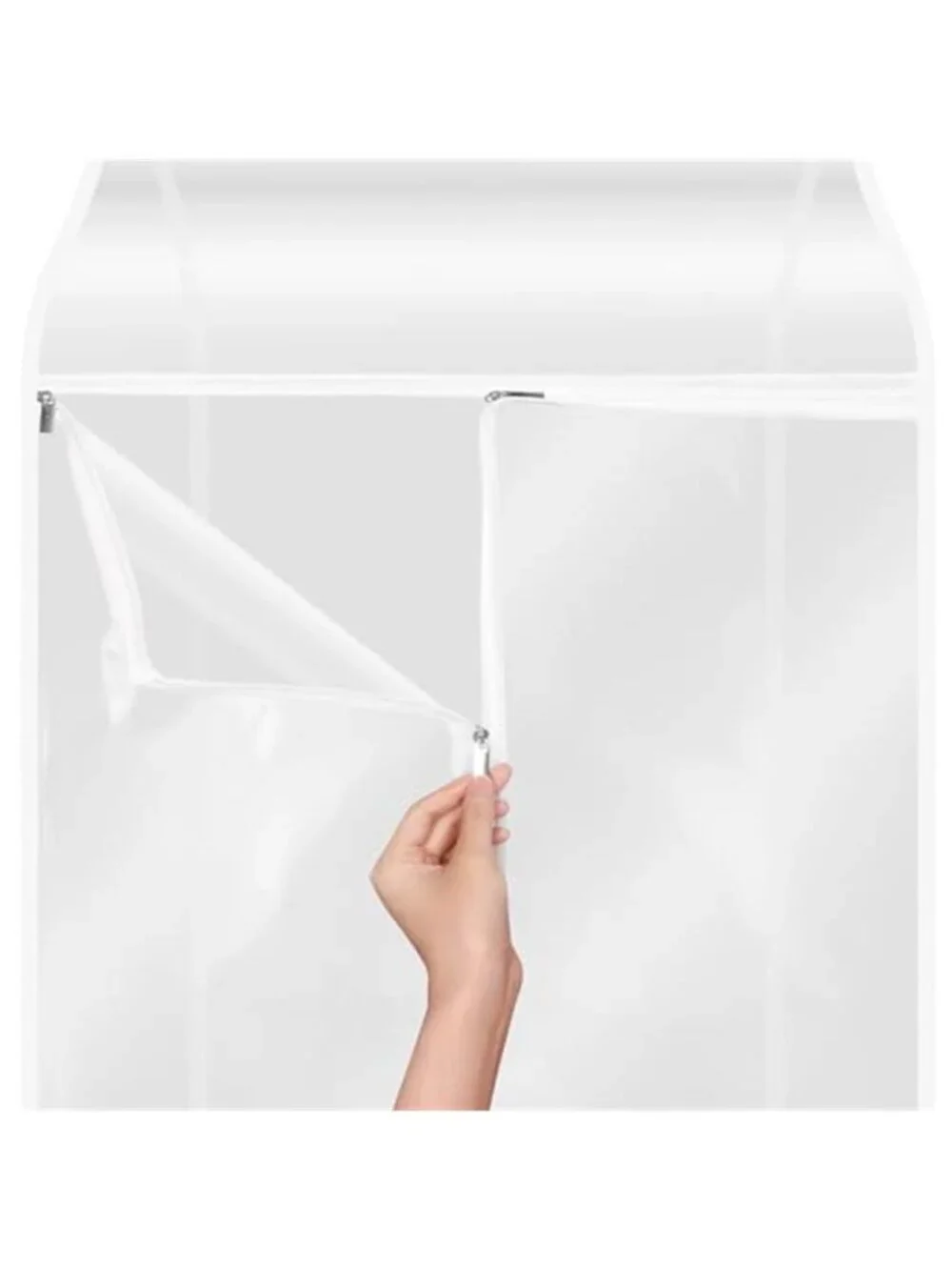 Clear Garment Bags Hanging Clothes Cover Long Dress Storage Zipper Closet